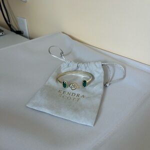 Kendra Scott Gold Bracelet with Green Stones